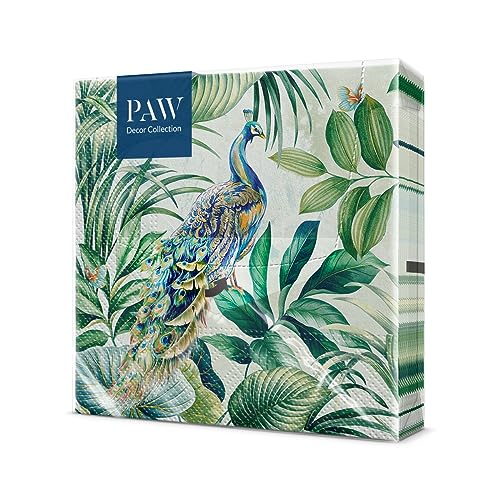 PAW - Servietten 3-lagig (33 x 33 cm) I 20 Stück I Perfekt für Geburtstage, Partys, Hochzeiten, Kommunion und Feiern I Papierservietten Bunt - Sommer, Pfau, Laub I Farbe: Peacock für 3,35 EUR (-9%) statt 14,99 EUR bei amazon.de Bild: PAW - Servietten 3-lagig (33 x 33 cm) I 20 Stück I Perfekt für Geburtstage, Partys, Hochzeiten, Kommunion und Feiern I Papierservietten Bunt - Sommer, Pfau, Laub I Farbe: Peacock für 3,35 EUR (-9%) statt 14,99 EUR bei amazon.de