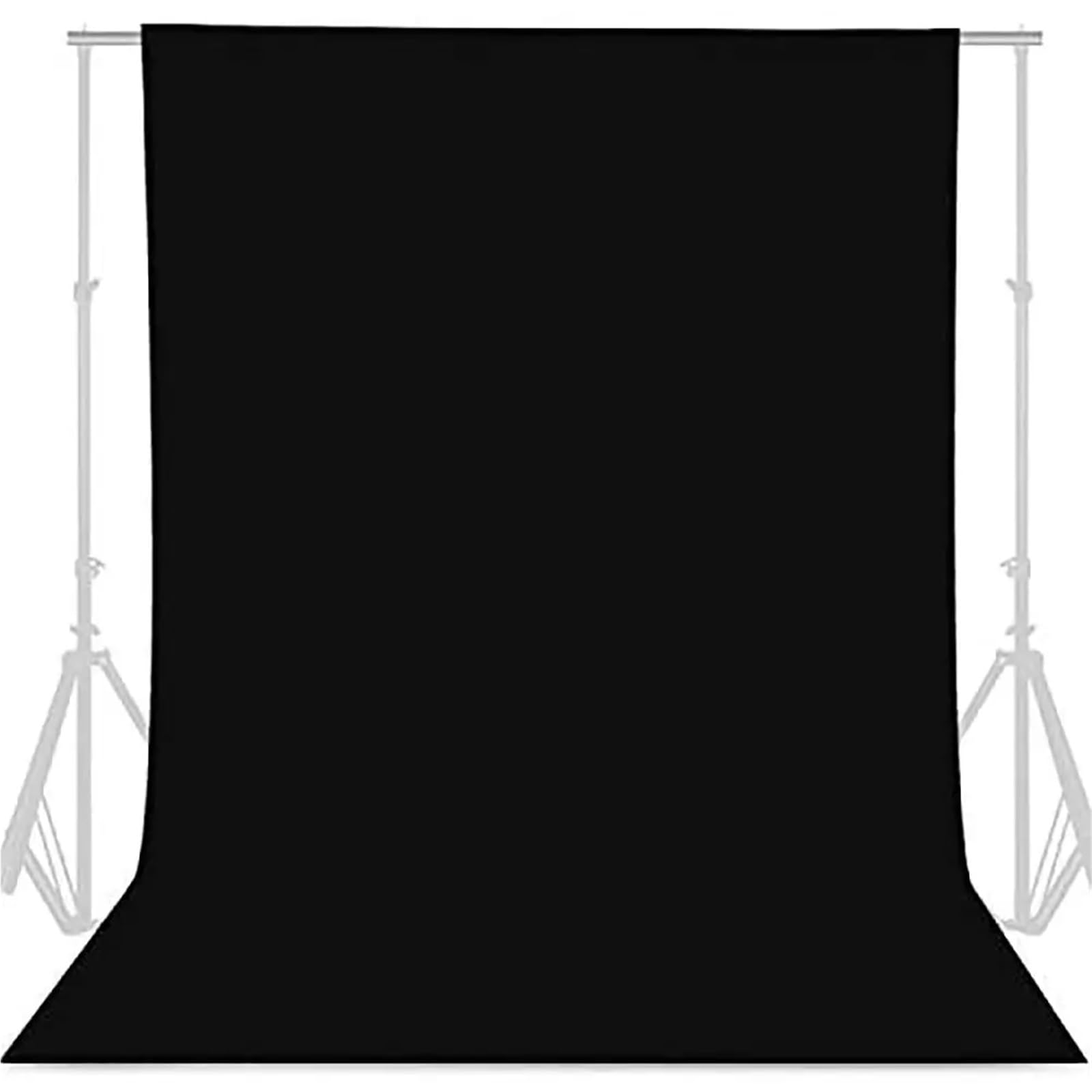 Sfondo Green Screen Sfondo fotografico Sfondo video Panno liscio Verde Bianco Nero Puro cotone Schermo fotografico for studio fotografico Live Streaming(Black,2000x3000MM)