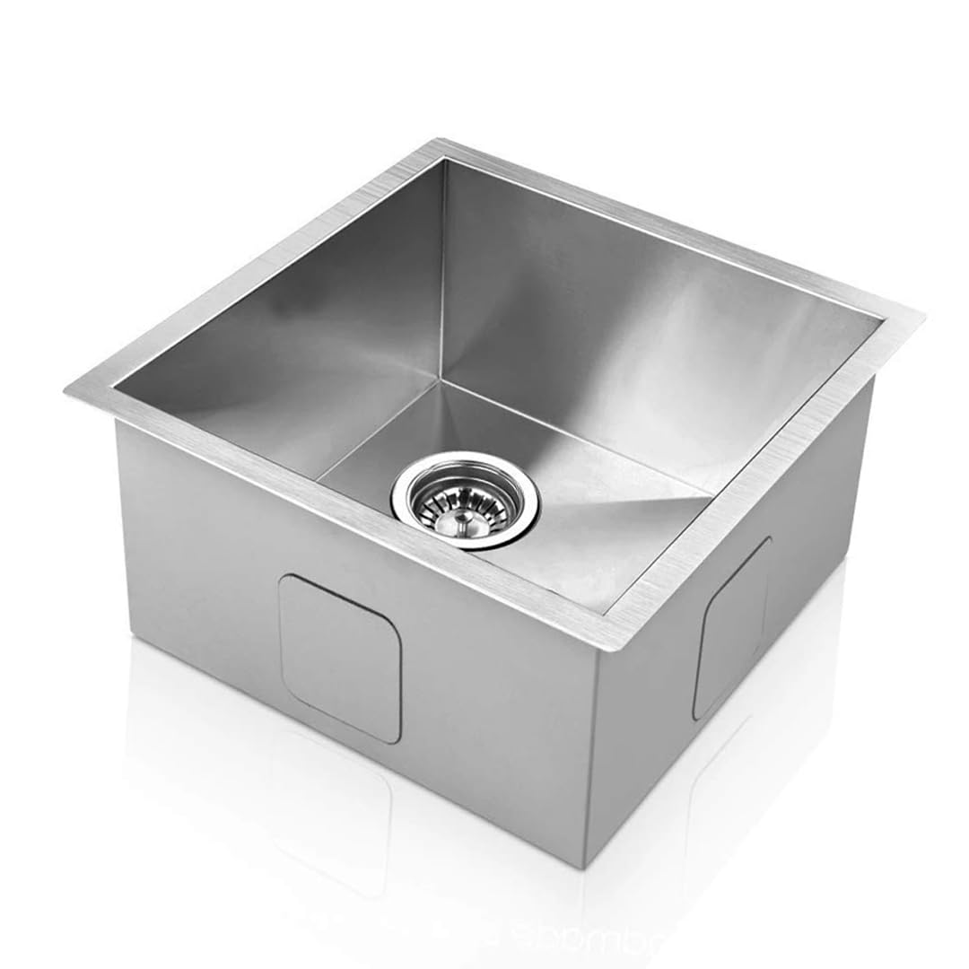 THOISEWELT® 304"Stainless Steel Material Square Kitchen Sink Bar Sink Wash Basin Laboratory Dental Clinic All Type Use This Product (16 x 16 x 8 Inches)