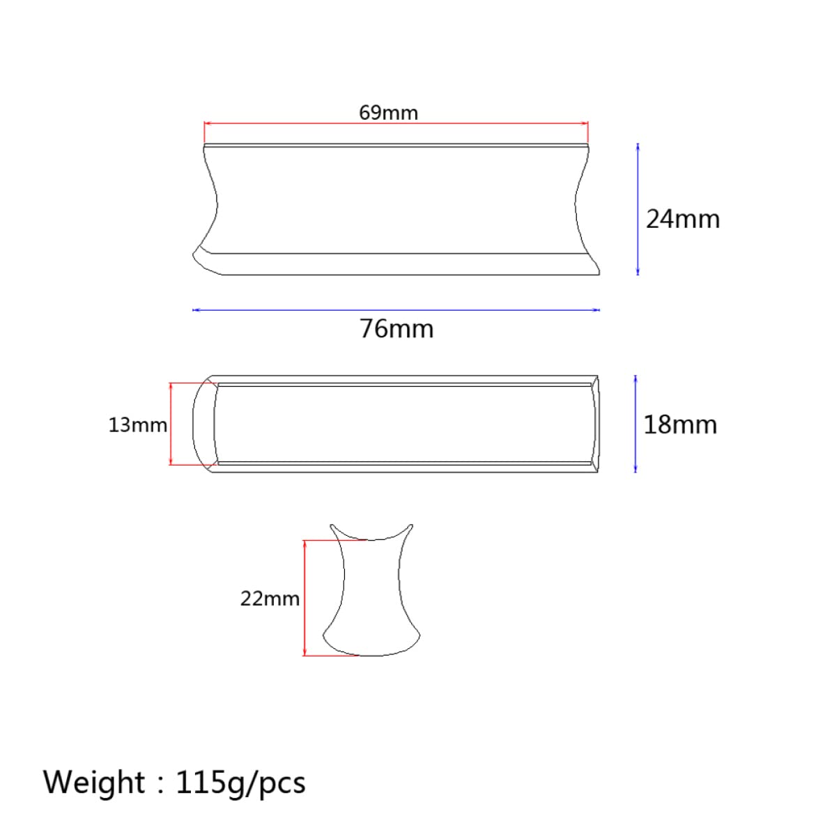 Totority Hawaiian Slider Guitar Tone Bar Lap Steel Slide Stick for Professional Musicians