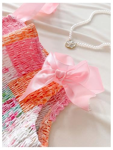 Floerns Girl's Summer Floral Long Dress Sleeveless Beach Vacation Tiered Flowy Dresses3