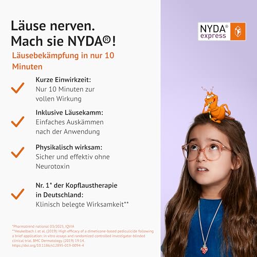 NYDA Express Läusemittel: Effektives Läusespray und Läusekamm gegen Läuse & Nissen, rasche Behandlung in 10 Min, gute Verträglichkeit, physikalisch wirksam – Bild 2