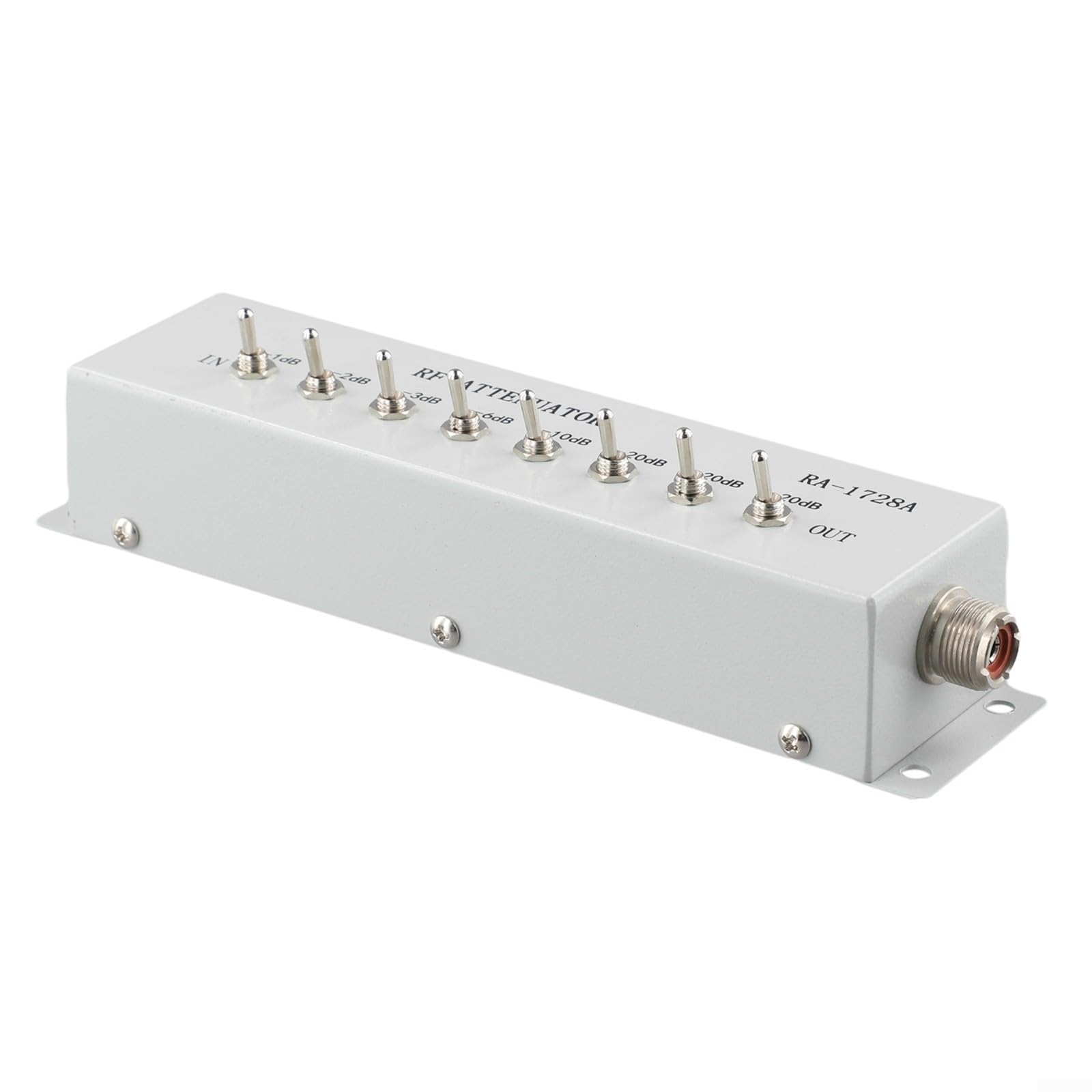 Variabler Schrittdämpfer für Amateurfunksender, 0-82 dB 50 Ohm HF RF Dämpfungsglied, 8 Segmente RA-1728A DC-250MHz M/PL259 Buchse