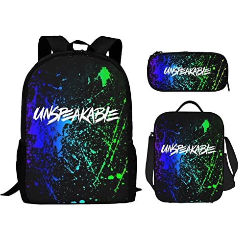 Kids School Bag Set Boys Pencil Case Backpack Starry Sky Printing Book Bags Travel Daypack Girls Game Fans Gift 3 PCS Set