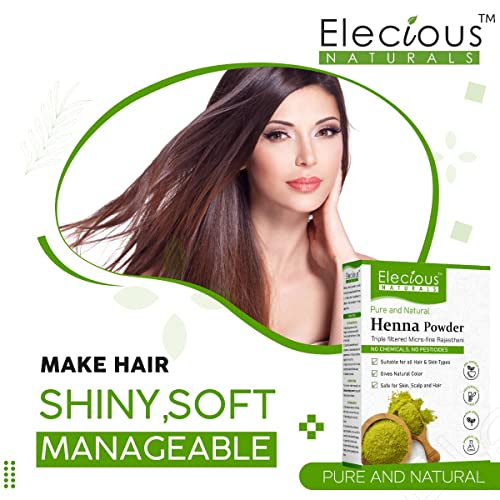 Elecious Polvo de Henna Natural para Cabello 200g miniatura 3