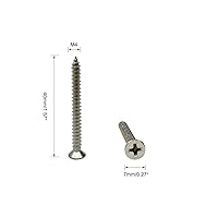 Vista 14 de Tornillos de madera de cabeza plana M4x30mm, tornillos autorroscantes Phillips Drive cabeza avellanada, 50 unidades (M4x30mm)