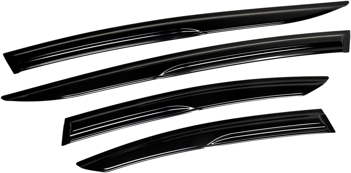 Cuztom Tuning 3D Wavy Black Window Visors Rain Guards for 2023-2026 Toyota Prius - Aero Sport Deflectors