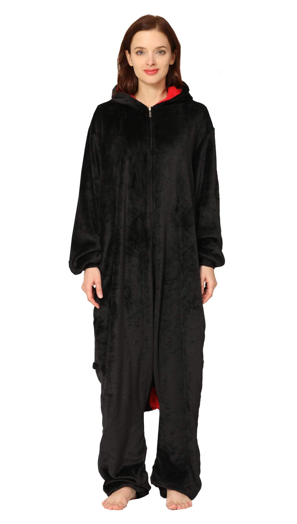 Hombre Mujer de Pijama de Animal Adulto, Disfraz de Dinosaurio de una Pieza de Felpa Traje de Cosplay de Halloween Franela para Adultos y Adolescentes