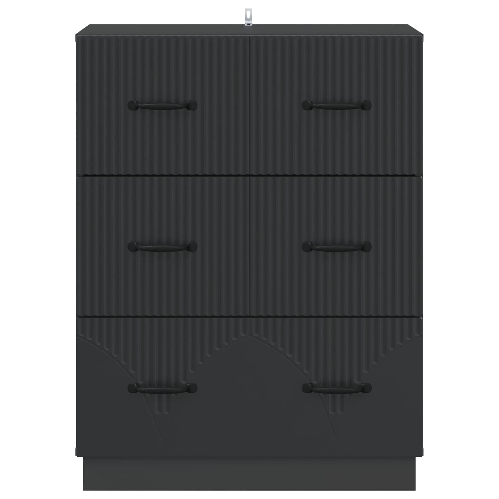 Mobile con 3 Cassetti Nero 66x34,5x87 cm Legno Ingegnerizzato | Cassettiera autoportante salvaspazio per soggiorno e studio, ideale per organizzare documenti e accessori quotidiani.