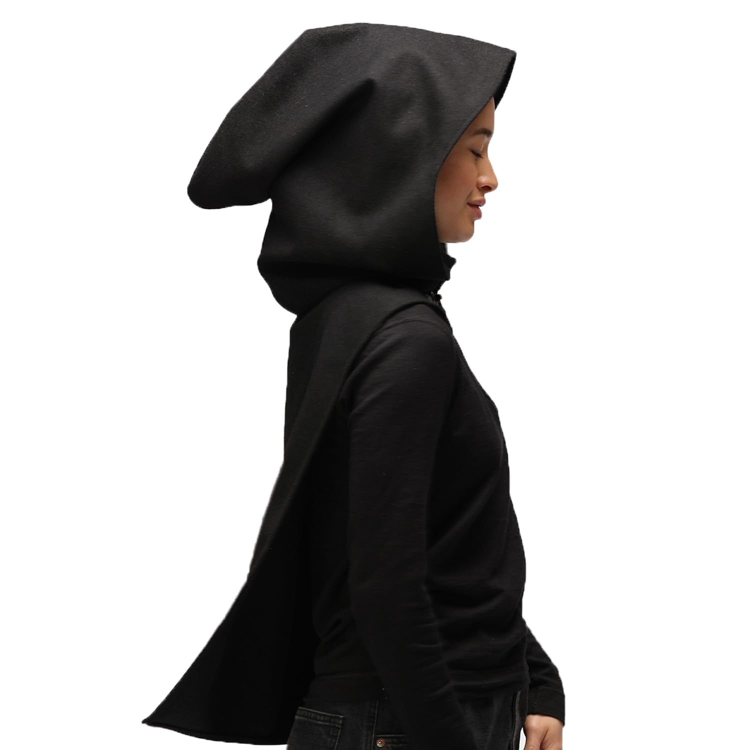 SIC HOODSElf Hooded Witch Cape DND Rogue Cloak Hood Hoodie Cosplay Costume Dress Ren Faire Halloween Black