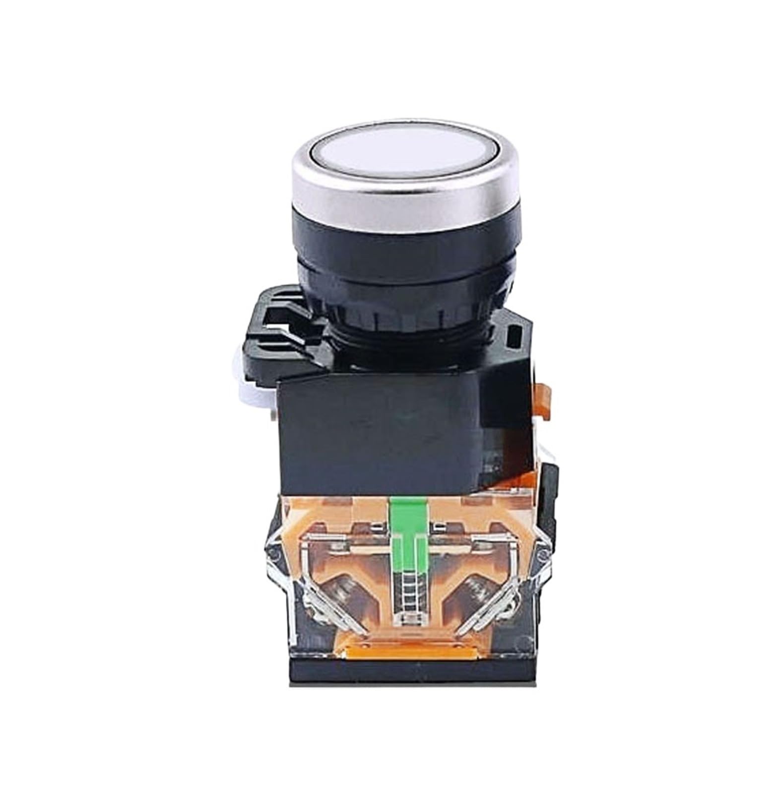 WQGQPXOB LA38 2 Position 1NO /1NC with LED Indicator Light 22mm Push Button Switch Series Knob(Blanc)