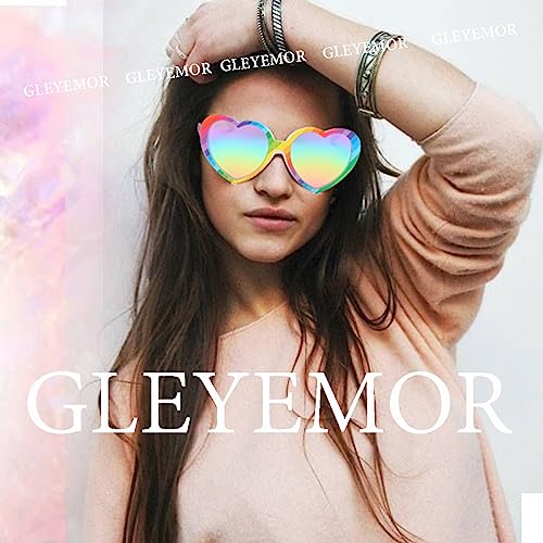 Gleyemor Polarized Rainbow Heart Sunglasses for Women Trendy Glasses Fashion Pride Accessories3