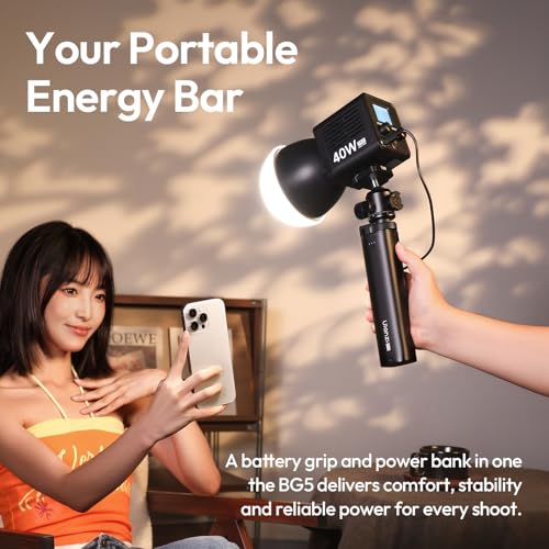 Image of ULANZI BG5 Camera Battery Grip & 92.16Wh Portable Power Bank - 100W PD Fast Charge, Dual 1 /4 inch Mounts, Powers Sony /Canon /Nikon Mirrorless, LED Light, Drone, Laptop for Vlog, Live Stream & Travel
