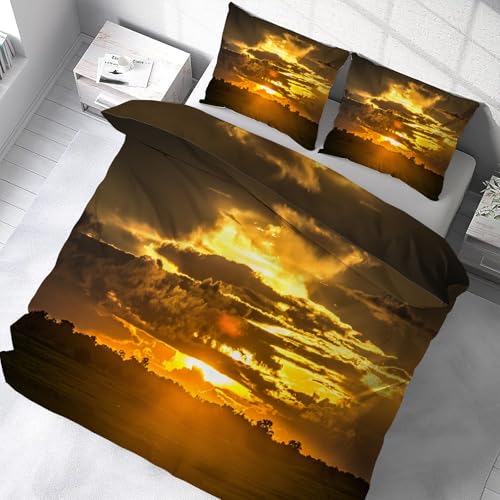 Housse de couette 200x200 zippée facile à laver pour lit double avec taies