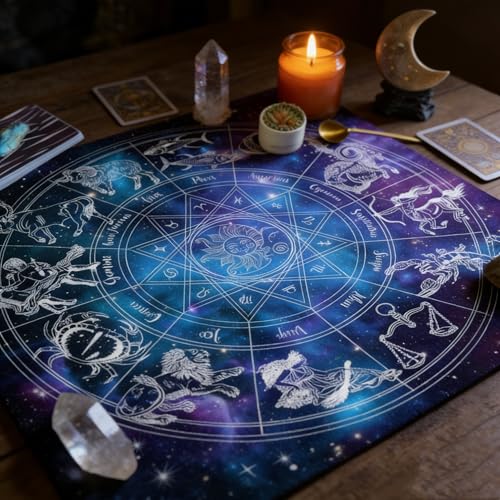 Doukesh Tapete de Adivinación Tapete para Oracle Tapete Tarot Mantel de Terciopelo para la Cartomancia y el Péndulo Divinatorio Accesorios de Altar
