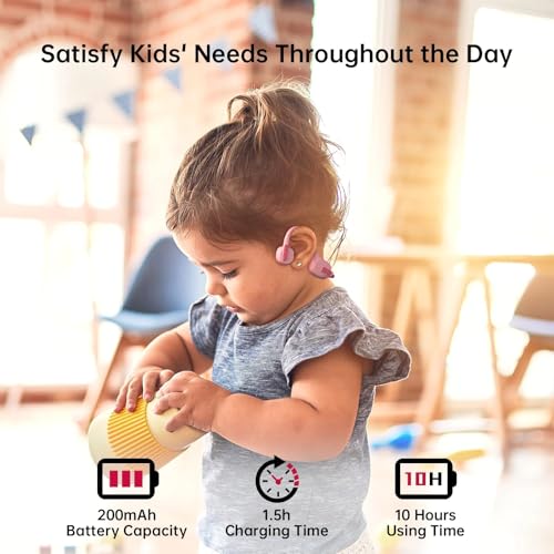 Auriculares inalámbricos para niños con diseño abierto rosa miniatura 4