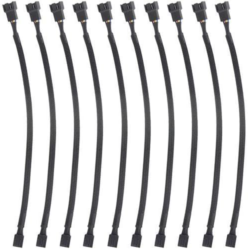 WMYCONGCONG 10 PCS 10" 4 Pin Fan Extension Power Cable Computer PC Fan Power Extension Cable for PWM Fan Computer ATX Case