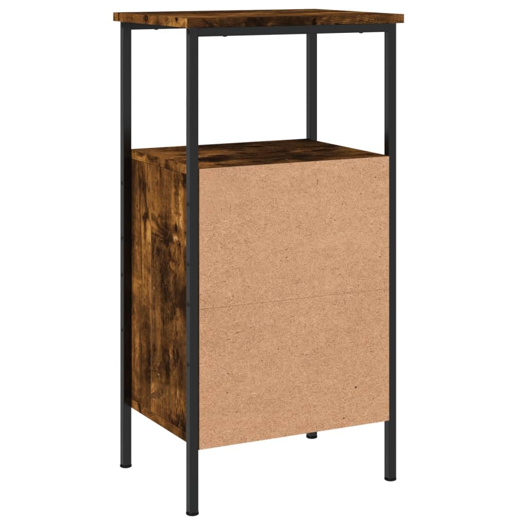 Industrie-Stil Nachttisch aus Holzwerkstoff mit Eisenrahmen, Stauraum Beistelltisch verstellbare Beine für Stabilität und Wohnraum Dekoration
