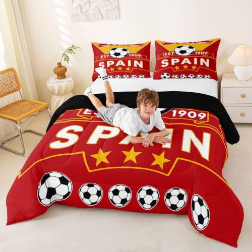 Image of Feelyou Football Soccer Comforter Set Queen Size Bedding Set