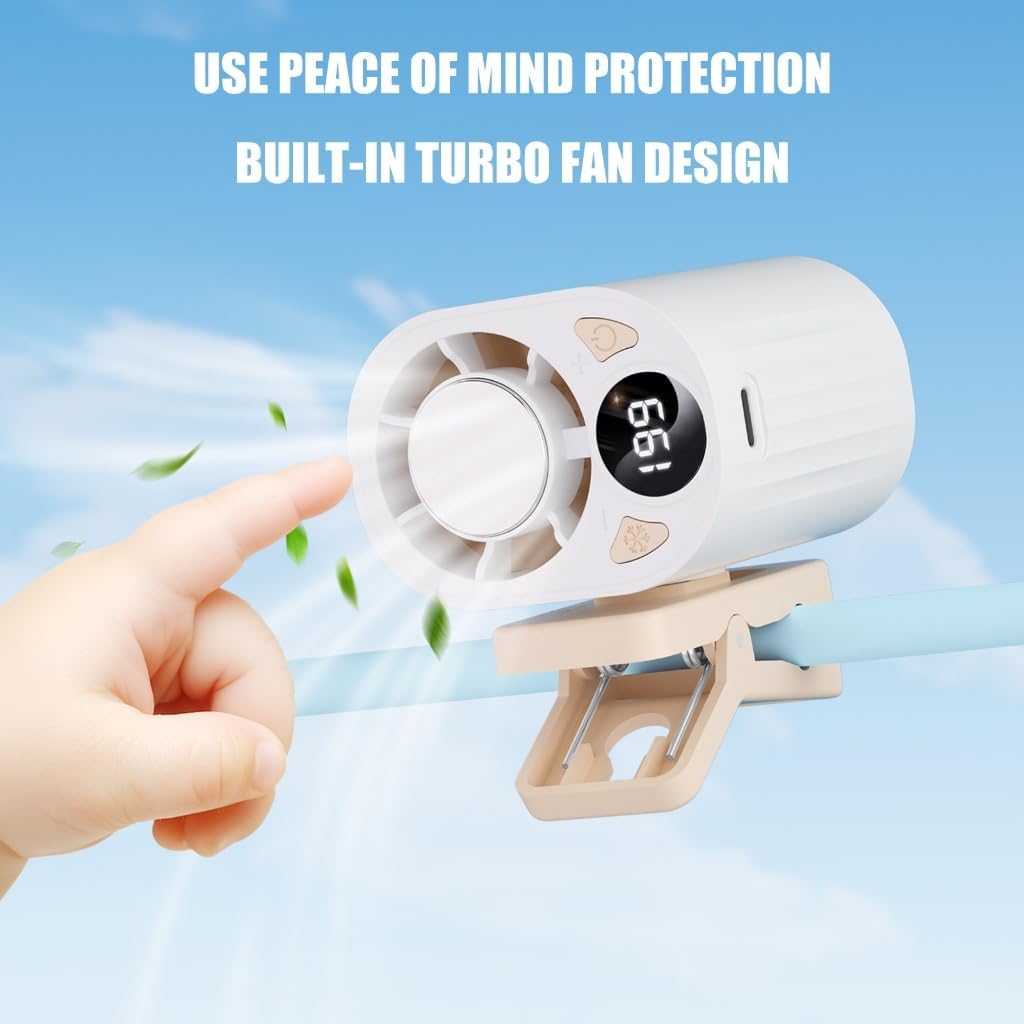Multifunction Clip on Cooling Fan with Adjustable Speed and USB Rechargeable