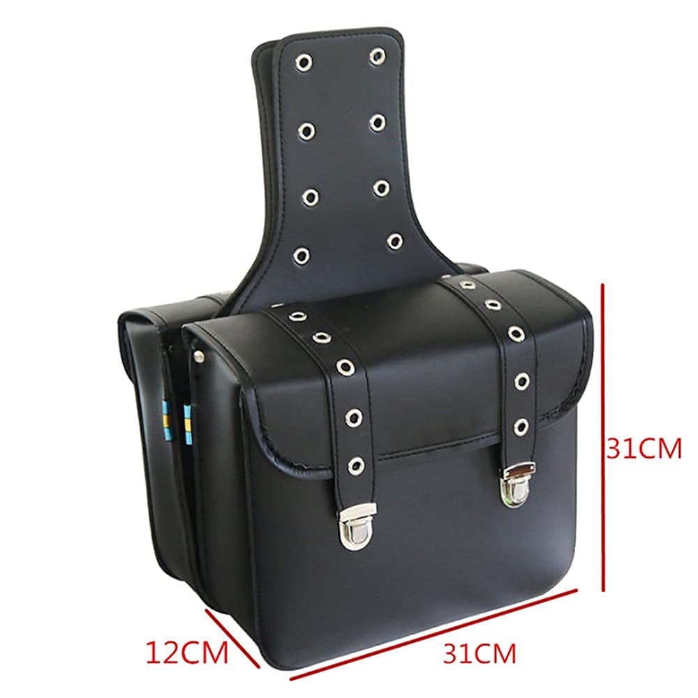Sacoche de Selle de Moto Grand Volume en Cuir Noir imperméable et crème Solaire, Sac de Cavalier de croiseur modifié, Sac Universel
