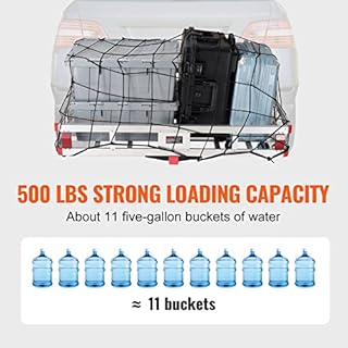 VEVOR 49.4 x 22.4 x 7.1 in Hitch Cargo Carrier, 500lb Capacity Trailer Hitch Mount Aluminum Cargo Basket, Luggage Carrier Rack Fits 2" Hitch Receiver for SUV Truck Pickup Camping