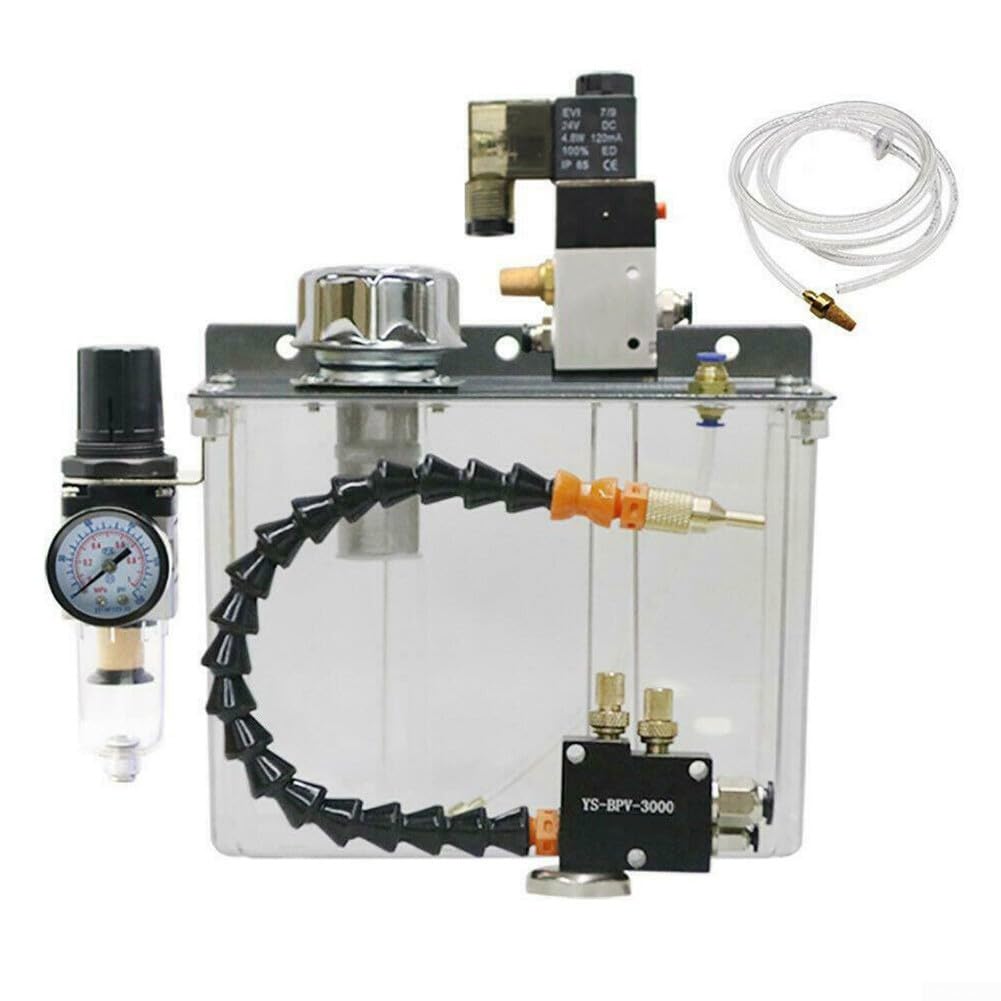 Sistema de lubricación de niebla de aceite de 3L, bomba de pulverización de refrigerante ajustable para torno CNC, fresadora y tareas de enfriamiento de corte de metal (24V)