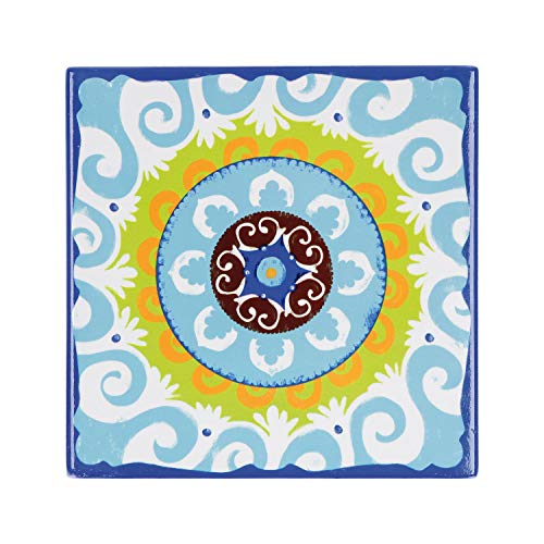 Thun Rose & Tulipani - Sottopentola Blu in Gift Box - Linea Nador, Accessori - Accessori da Cucina - Ceramica - 20xh20 cm