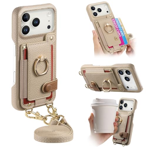 Housse rigide iPhone 16 Plus avec bandoulière amovible et porte-carte