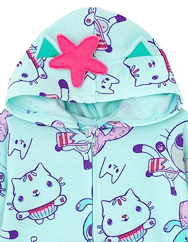 Dreamworks Gabby's Dollhouse Pandy Paws Cakey Cat MerCat Girls Fleece Zip Up Coverall Toddler to Little Kid3