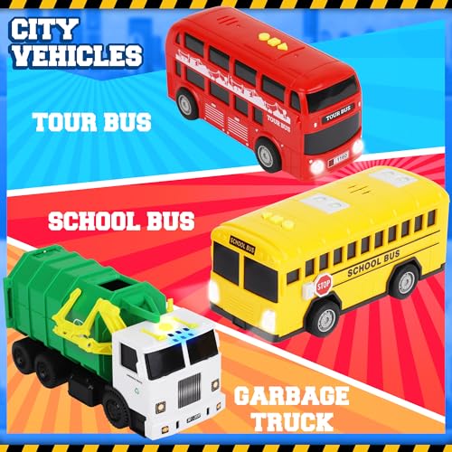 Playkidiz 3514 Toy Cars For Toddlers - 6Pcs Pull Back Cars Toys With Light And Sounds, City And Emergency Vehicles Set, Including Police Car, Fire Truck, Ambulance thumb #3