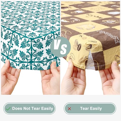 Image of misaya Picnic Table Cover with Bench Cover, Waterproof Elastic Fitted Tablecloth for 5 Foot Tables, Rectangle Washable Polyester Tablecloths for Picnic, Camping, Outdoor (Turquoise, 30 inch x 60 inch)