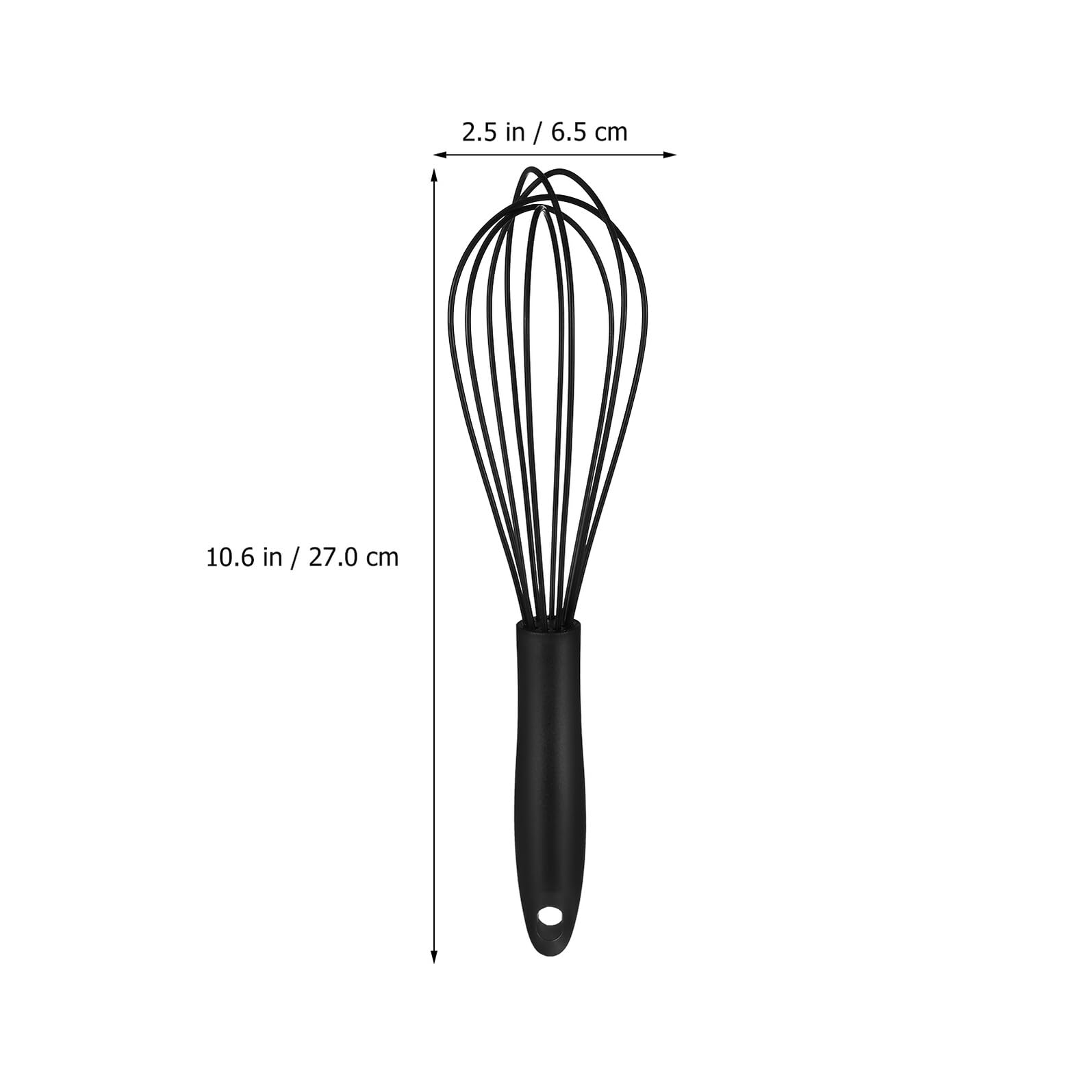 Homoyoyo Fouet à Ballon en Acier Inoxydable 430 en Silicone Noir Manche Confortable et Design Ergonomique Cuisine et Pâtisserie