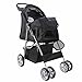 Pet Stroller Cat/Dog Easy to Walk Folding Travel Carrier Carriage, Onyx Black