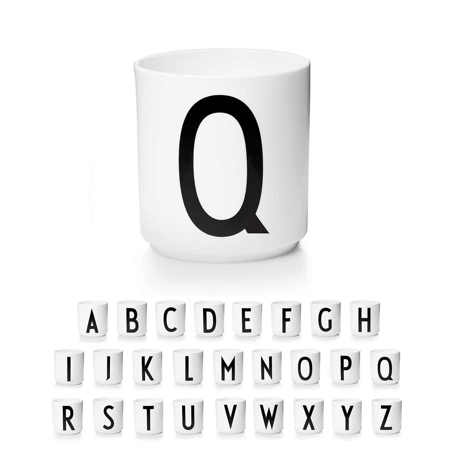 Design Letters Tasse Personalisiert A-Z – Weiße Porzellan-Kaffeetasse, 250 ml