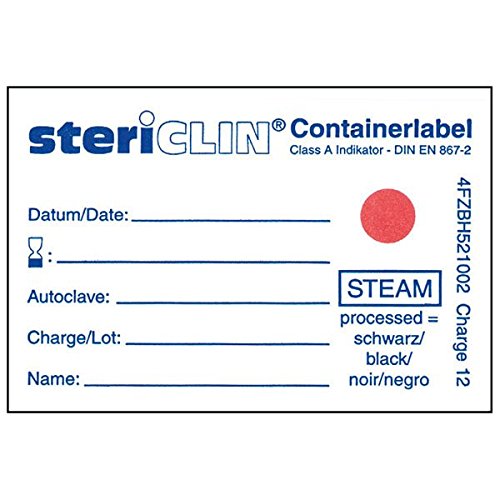Étiquettes de conteneur Stericlean 522002 à languette de fixation anti-déchirure