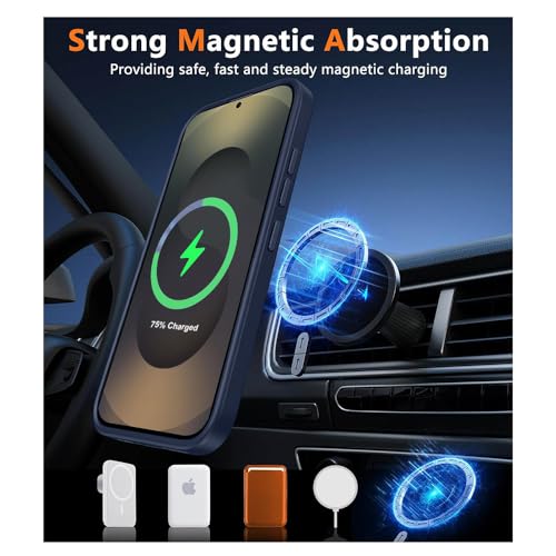 Image of SIZUKA Samsung S25 Ultra Magsafe Hard Back Case | Matte Design & 360 Protection | Military-Grade Samsung S25 Ultra Cover | Strong Magnet Back - Blue
