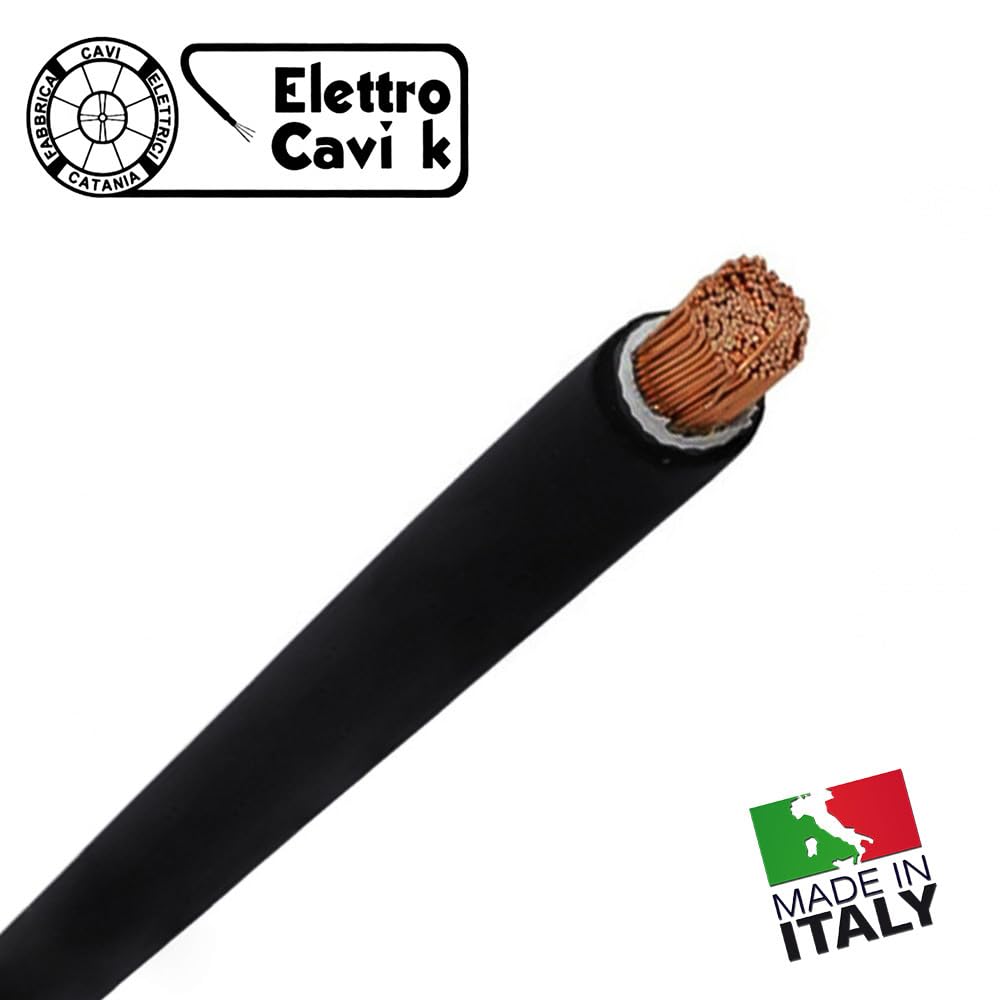 ELETTROCAVI K - CAVO ELETTRICO H07RN-F 1x16 mm² IN GOMMA NEOPRENE SUPER FLESSIBILE USO INTERNO/ESTERNO UNIPOLARE 1 POLO CPR 0,6/1 kV IEMMEQU PROFESSIONALE MADE IN ITALY 10 METRI