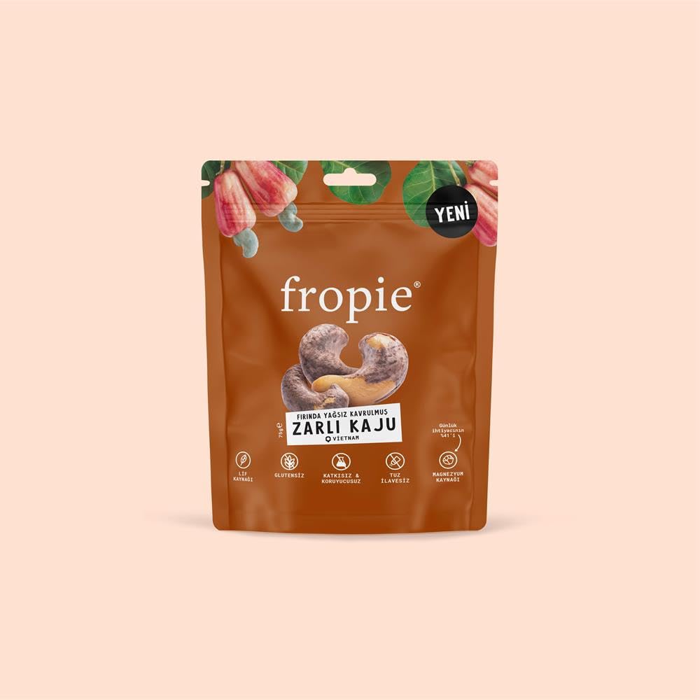 Fropie Fırında Yağsız Kavrulmuş Zarlı Kaju - 75 g
