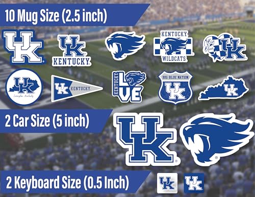 Image of University Kentucky Stickers Decals Wildcats UK Merch Gifts Car 14 Pc