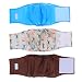 Teamoy Reusable Wrap Diapers for Male Dogs, Washable Puppy Belly Band Pack of 3 (M, 13''-16''Waist, Light Blue+ Dogs +Coffee)
