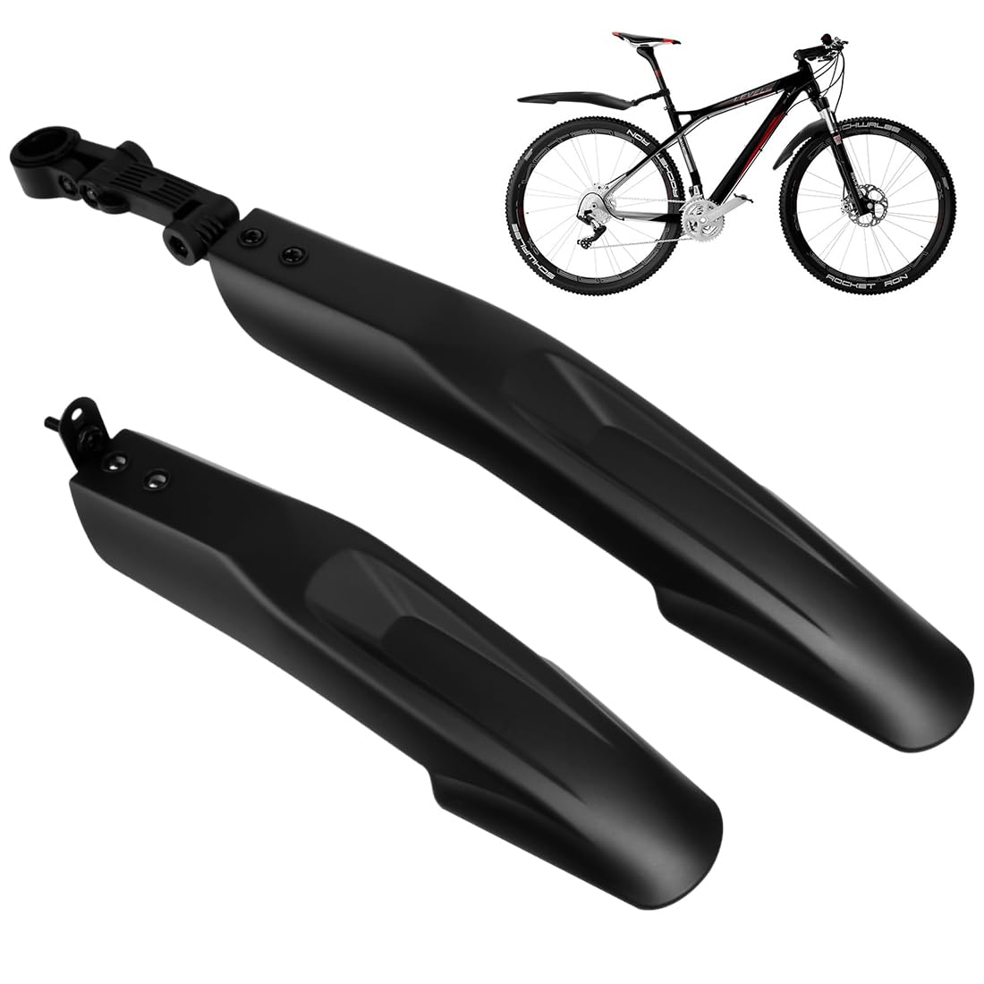 Linzerry Pack of 2 Bicycle Mudguard Universal Bicycle Mudguard Set Plastic Mudguards 20 Inch 22 Inch 24 Inch Front and Rear for 20-24 Inch Wheels City Bike MTB Trekking Splash Protection