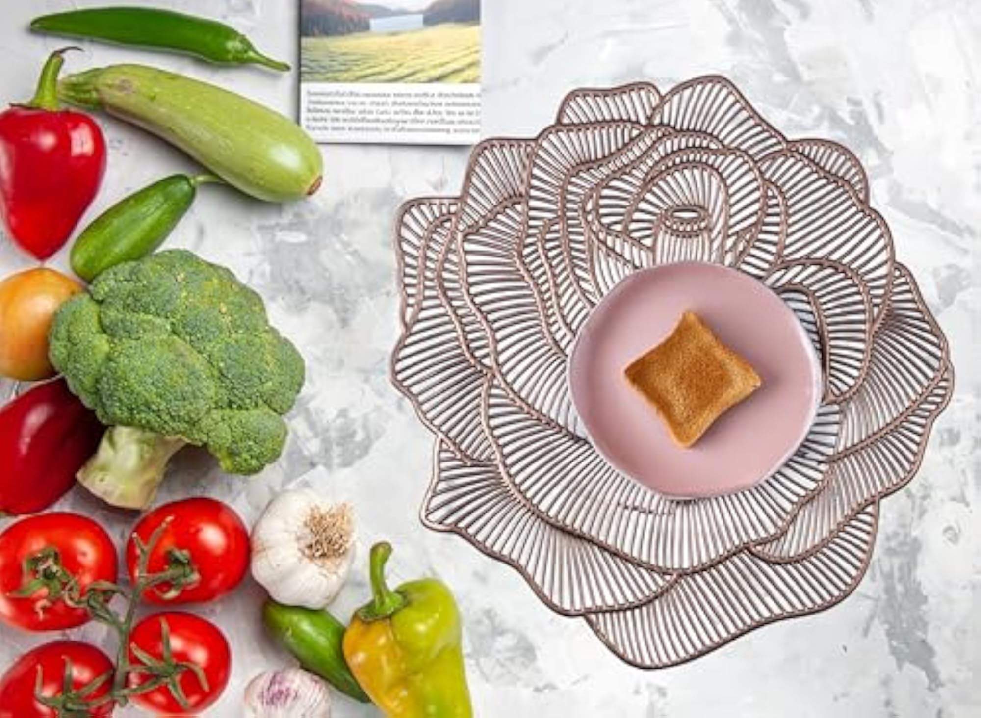 Vinyl Metallic Leaf Table Mats for Home Party Decor
