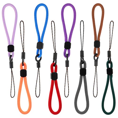 8 Stück Handschlaufe Kurz Buntes Nylon Lanyard Stringphone für USB-Sticks Schlüssel Telefone Schlüsselanhänger Ausweise Namensschilder