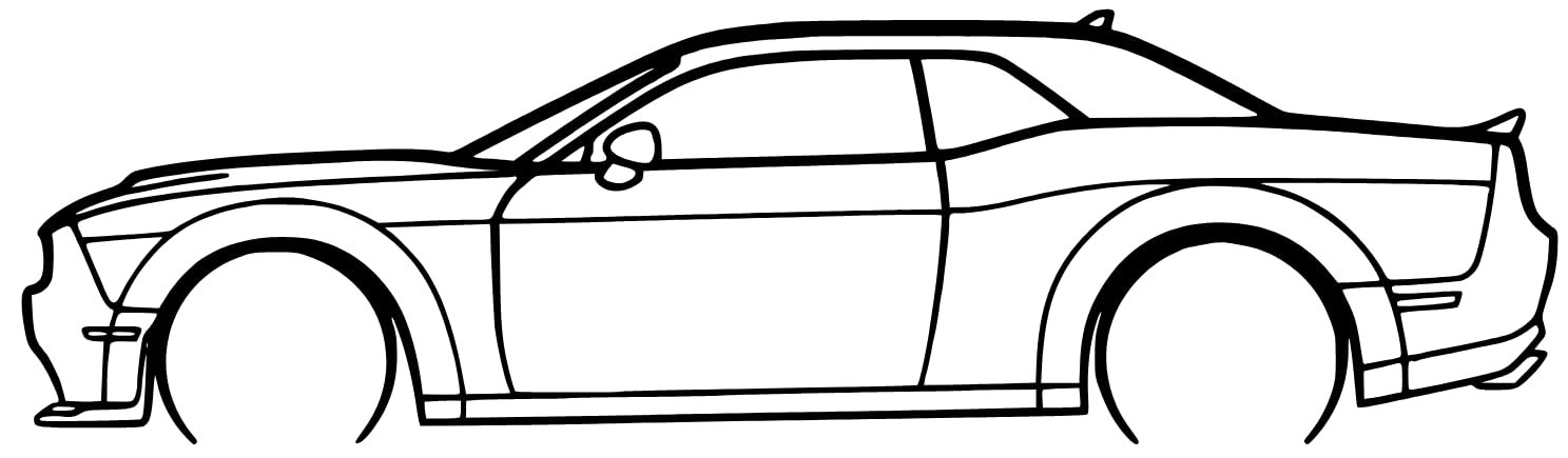 Challenger Scat Pack Wide Body Detailed Silhouette Metal Wall Art | Metal Car Silhouette | Birthday Gifts | Christmas Gifts | Gift For Men | Handmade