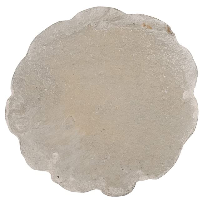 Athens Pre-Aged Small Log Stepping Stone, Gray Concrete Log Slice Design, 13.5"x14"x2", Durable Garden Path Accent, Rustic Woodland Look, Outdoor & Indoor Use, Made in USA