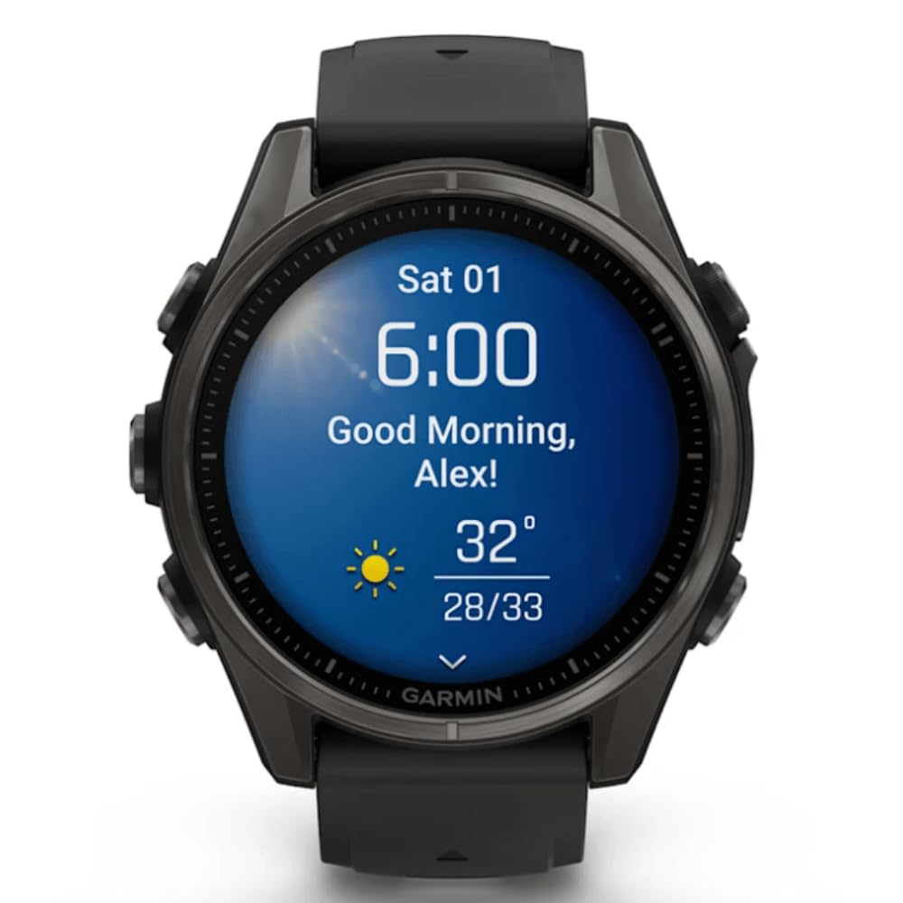 Garmin Bright Amoled Fenix 8-43 MM | Fino a 29 giorni di durata della batteria in modalità Smartwatch | Monitoraggio della salute e della ricchezza 24/7 Altoparlante integrato, microfono e torcia LED