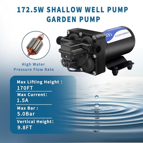 Verbesserte Rv Fresh Water Pump 110V Water High Pressure Increase Booster Pump For Home Irrigation 5.5Gpm 75Psi Marine Boat Washdown Pump Diaphragm On Demand Water Pump For Yard Garden Camp Yacht thumb #2