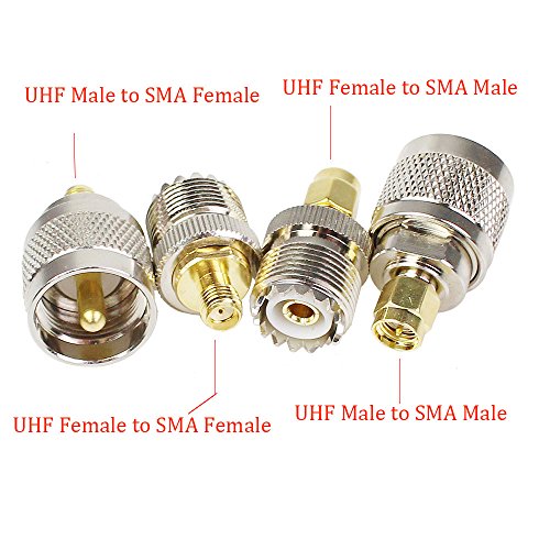 exgoofit Kit 8 piezas Adaptadores SMA a UHF miniatura 2