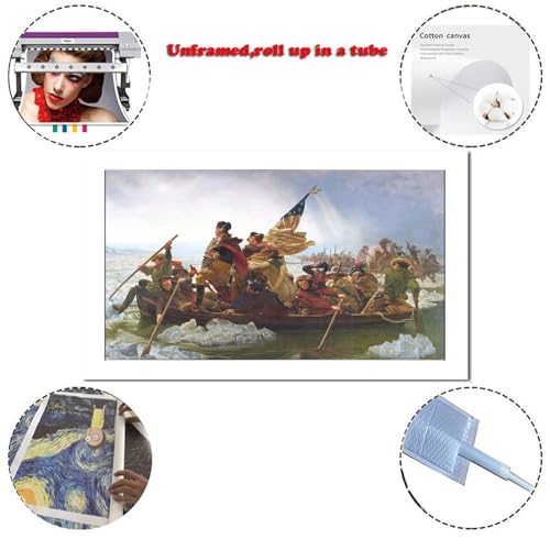 Generic SOUB8V2YW59D George Washington Crossing The Delaware River Poster Canvas Art Poster And Wall Art Picture Print Modern Family Bedroom Decor Posters 12X24Inch thumb #1